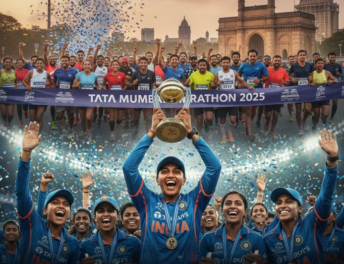 India's Golden Sporting Finish: Cricket Glory and Mumbai Marathon's Heart of Gold
