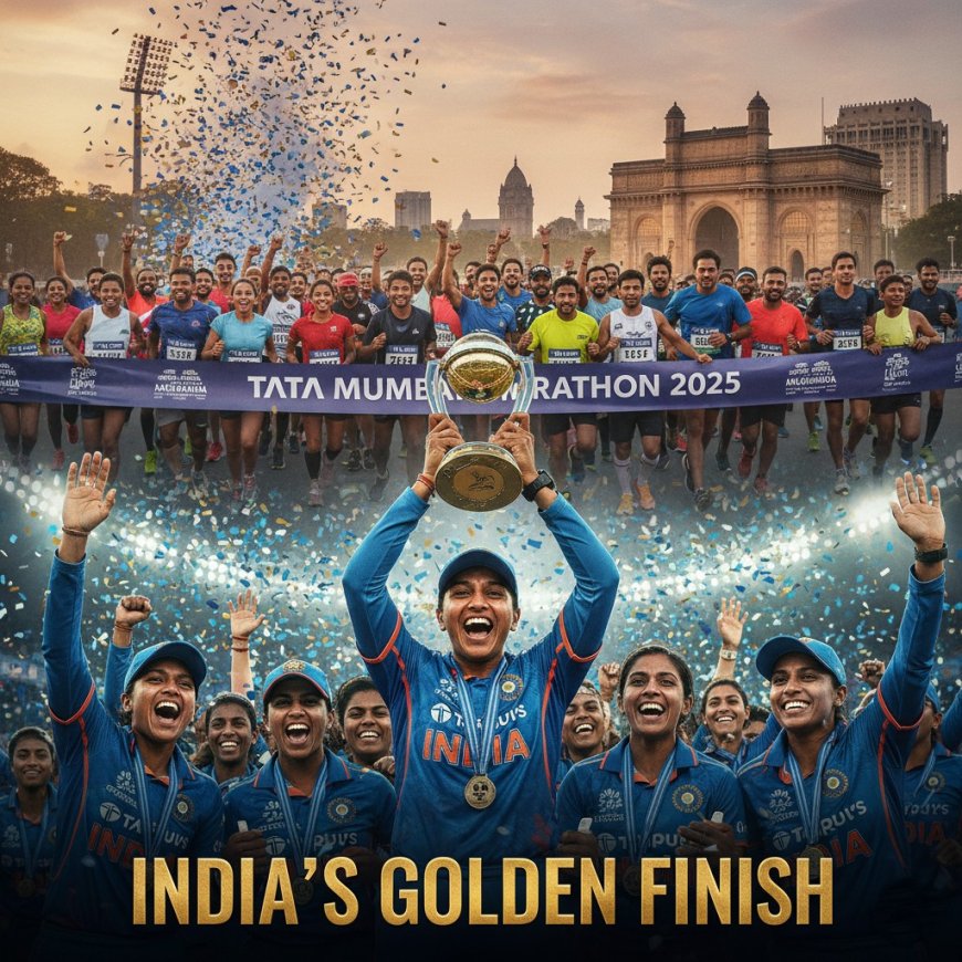 India's Golden Sporting Finish: Cricket Glory and Mumbai Marathon's Heart of Gold