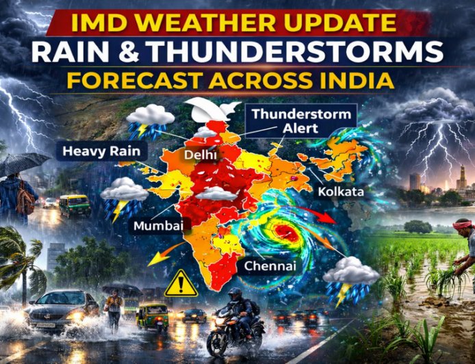 IMD Weather Update: Rain and Thunderstorms Forecast Across Multiple Indian States