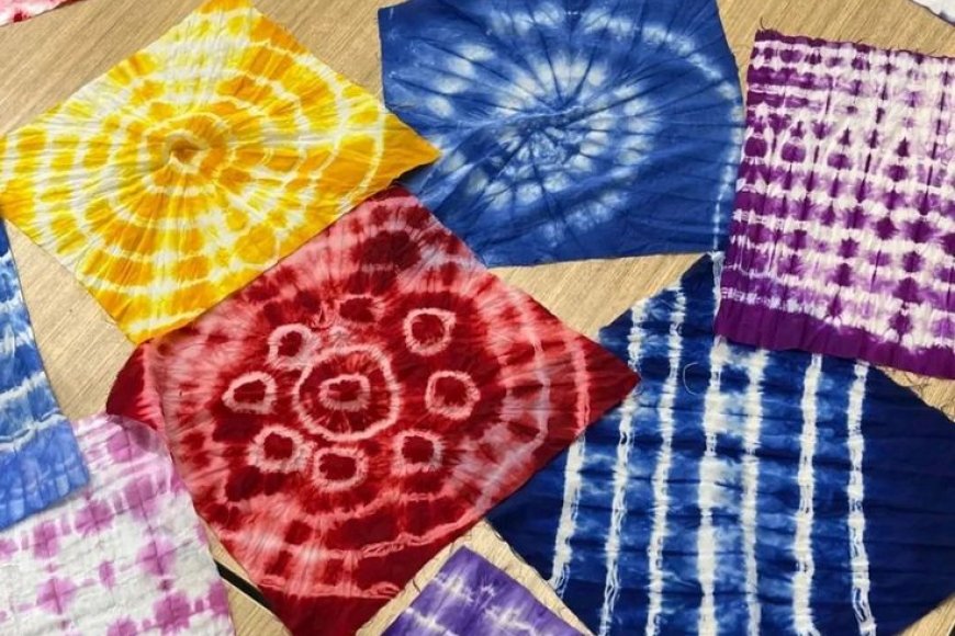 Which craft technique involves creating patterns by folding and dyeing fabric?