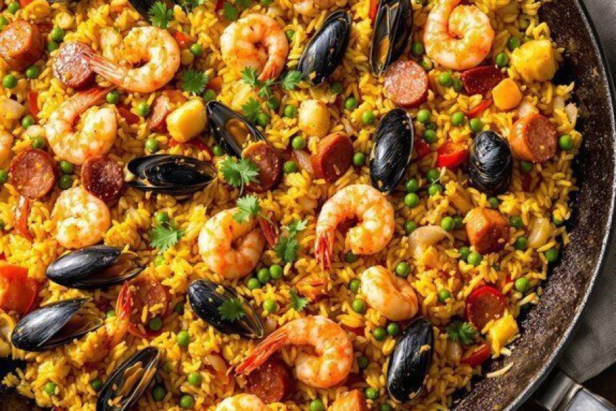 Which cuisine is famous for the dish “Paella”?
